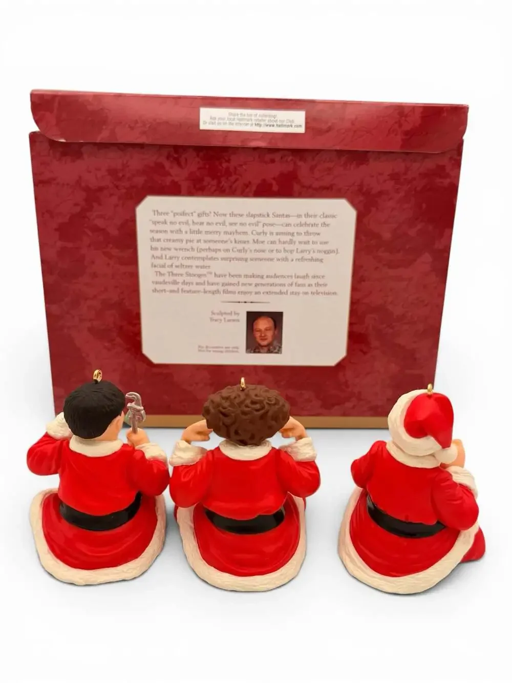 1999 Hallmark Keepsake Ornament The Three Stooges Santa Trio Set